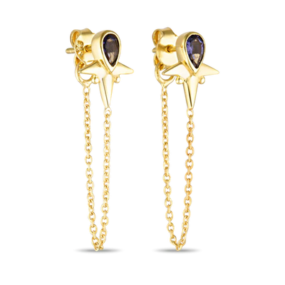 Little Star Iolite Chain Stud Silver