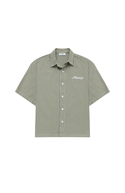 Khaki Boxy Script Shirt