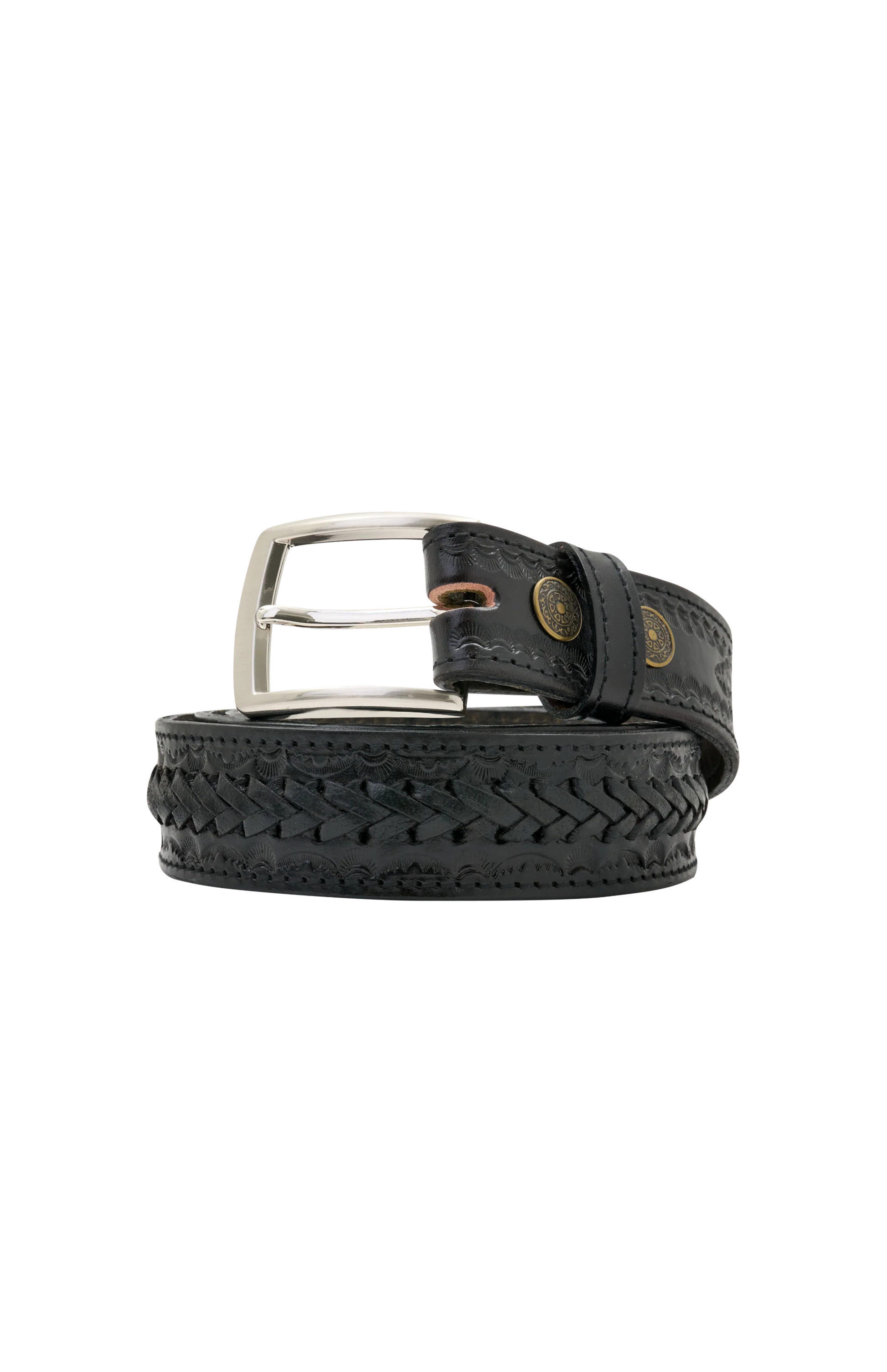 “NIGHTBRAID” Hand-Debossed Leather Belt