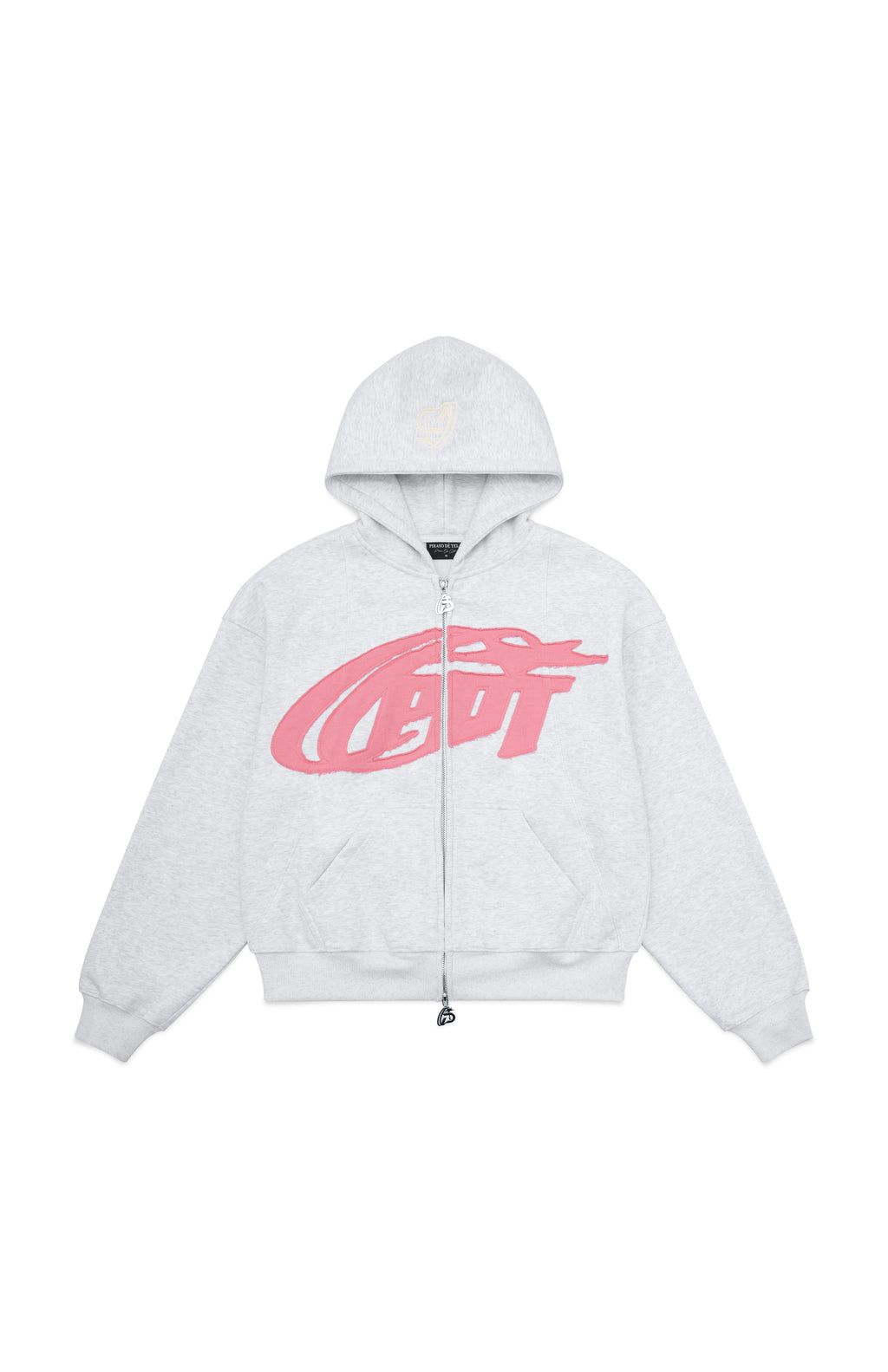 Pink Patch Zip Up Hoodie