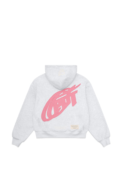 Pink Patch Zip Up Hoodie