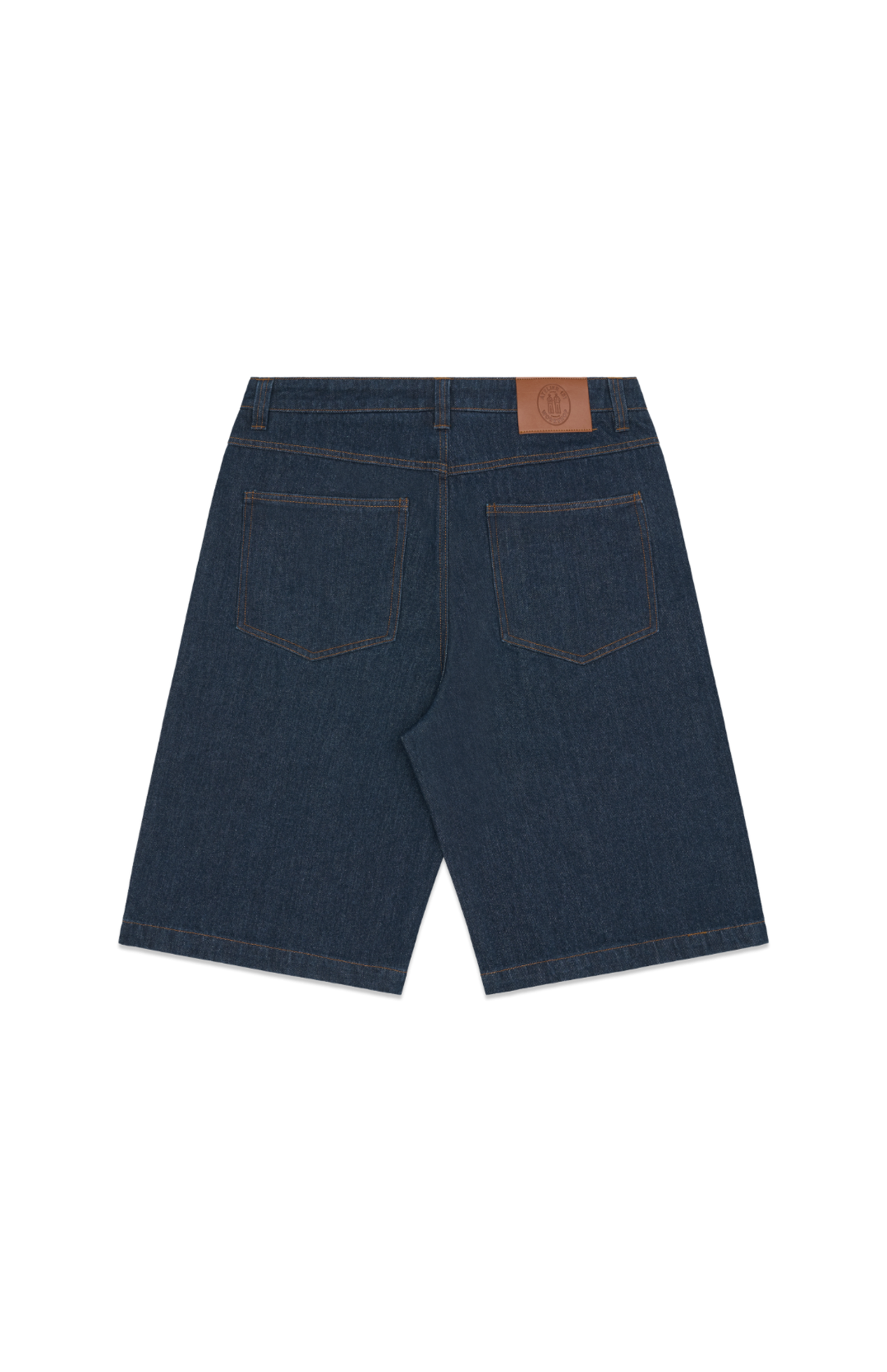 Blue Tobacco Pleated Denim Shorts