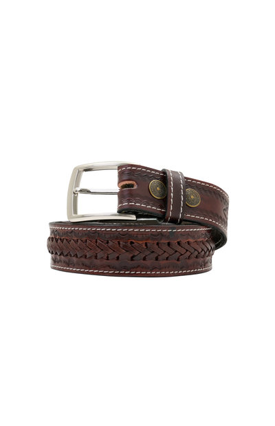 “SIERRA” Hand-Debossed Leather Belt