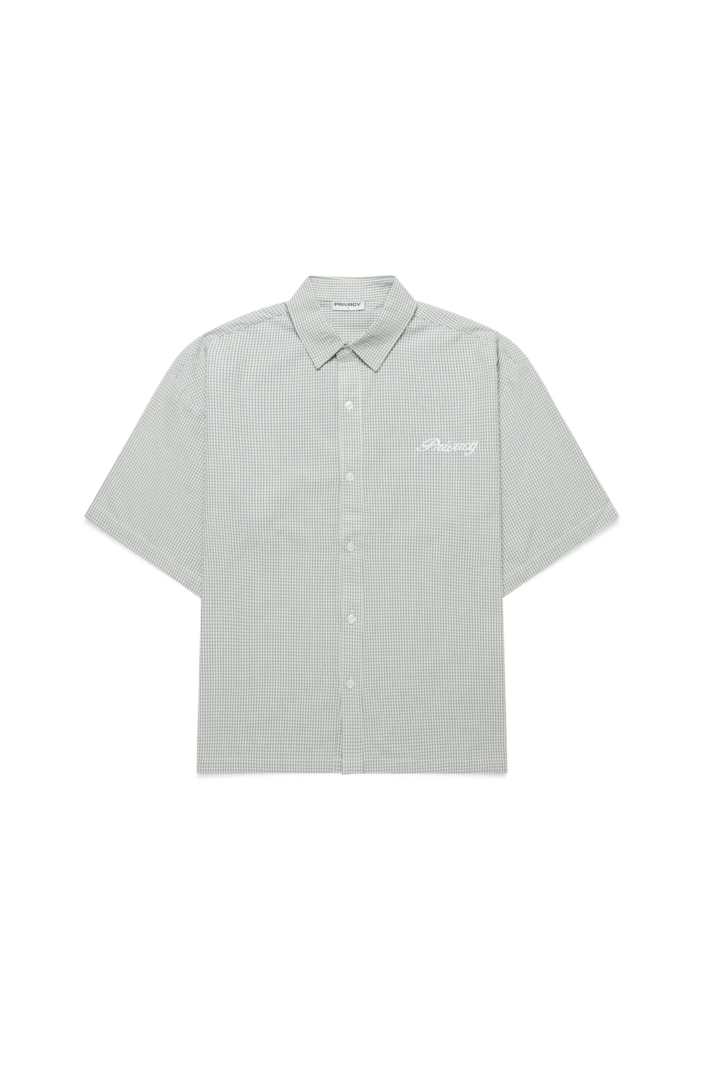 Sage Plaid Boxy Script Shirt