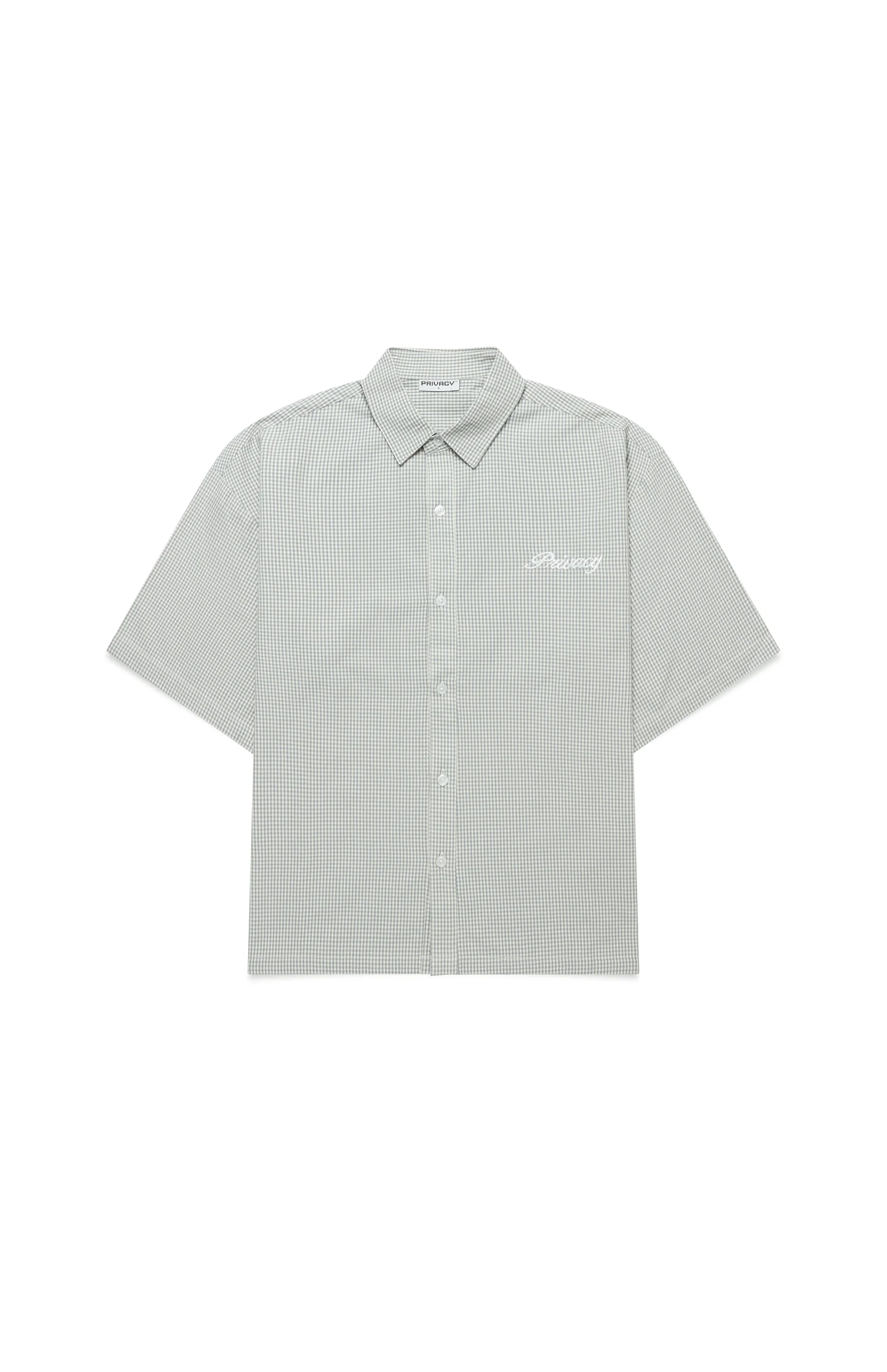 Sage Plaid Boxy Script Shirt