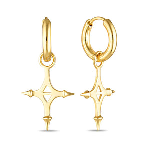 Turag Cross Hoops Silver