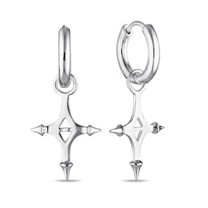 Turag Cross Hoops Silver