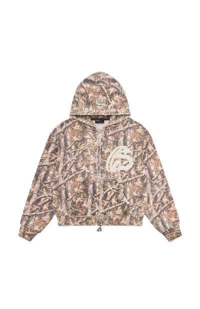 Vintage Camo Zip Up Hoodie