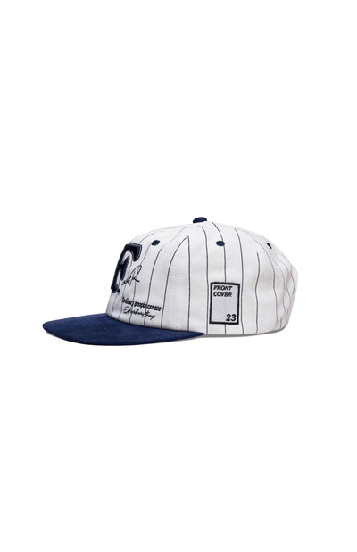Pinstripe Ball Cap White