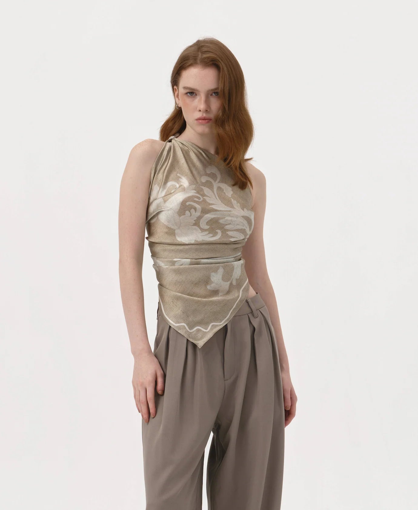 Elma Scarf Grey Paisley