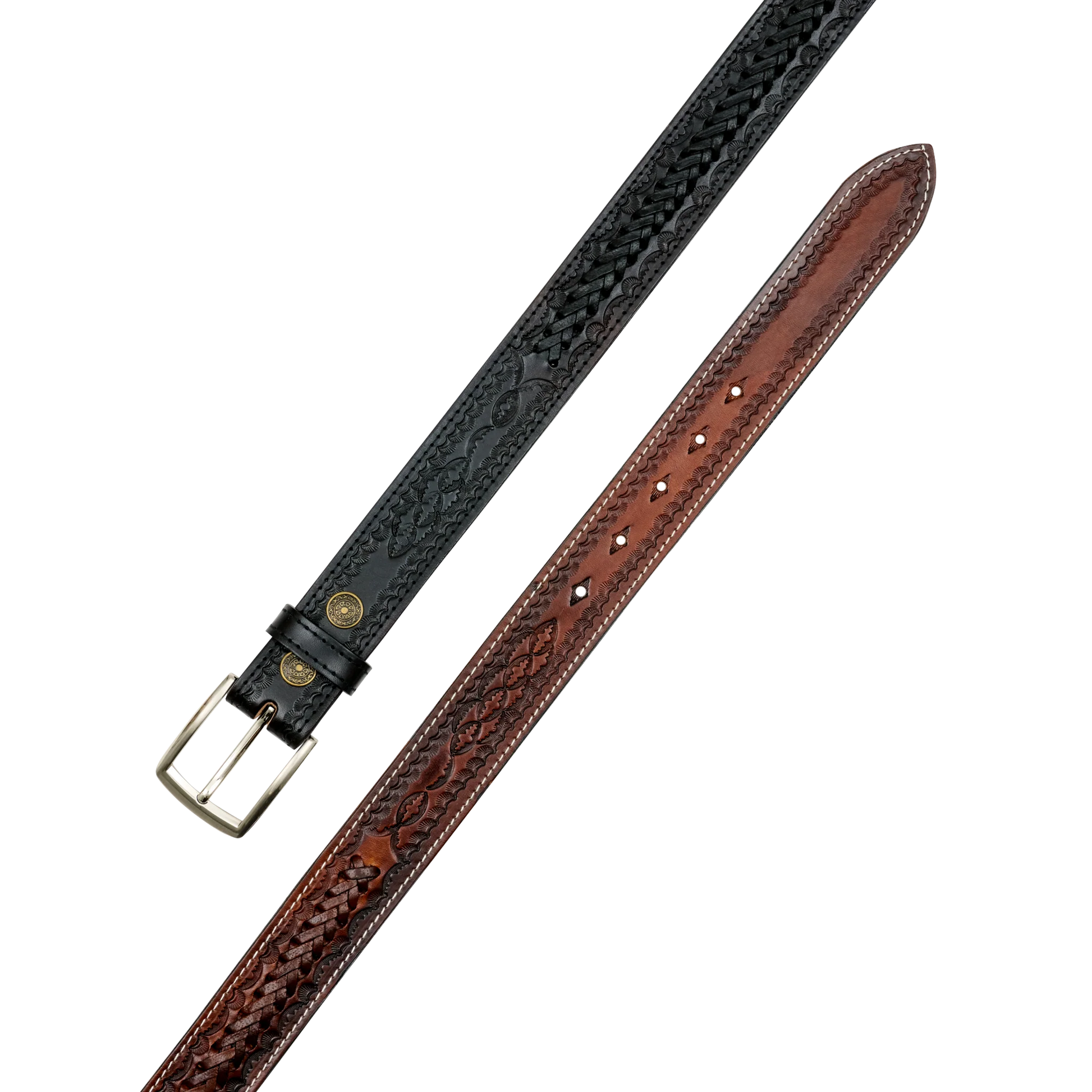 “SIERRA” Hand-Debossed Leather Belt