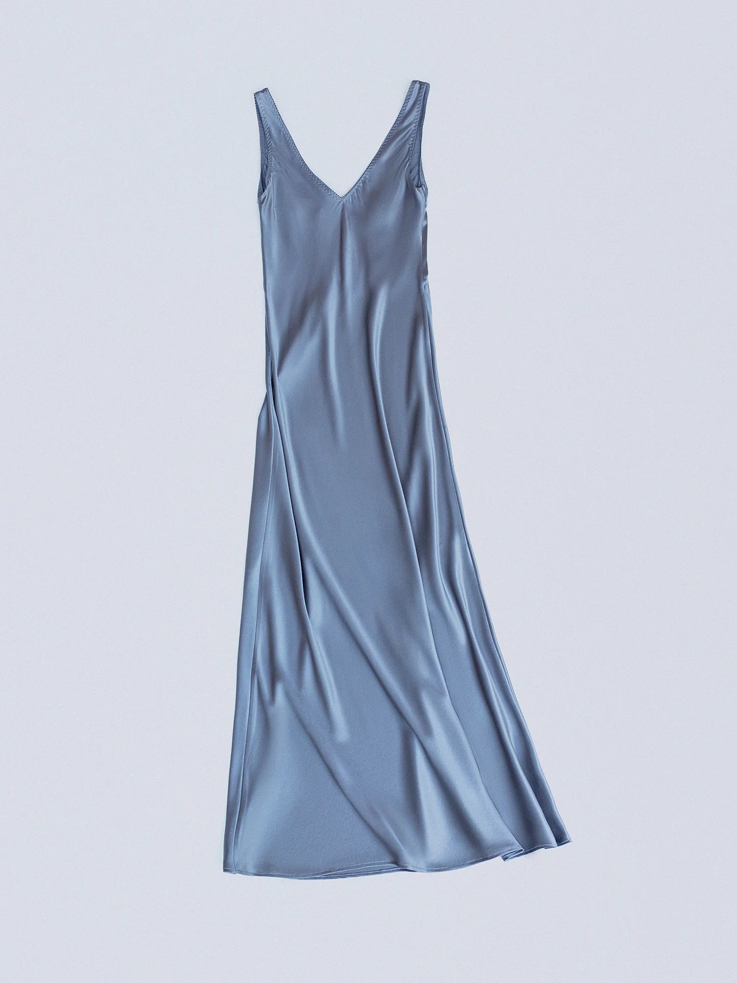 Infatuated Silk Maxi Dress Haze Blue