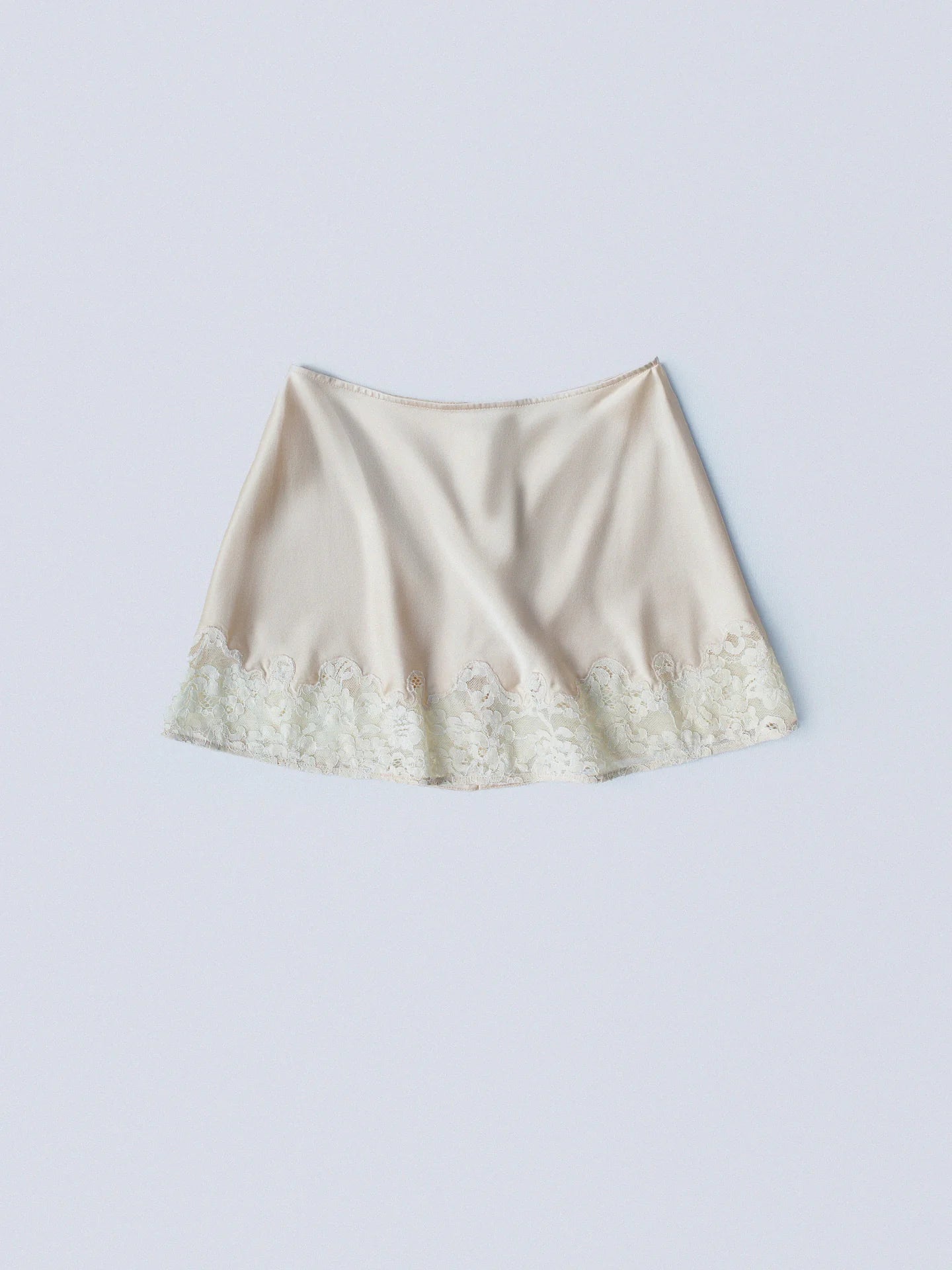 Infatuated Silk Mini Skirt Champagne Veil