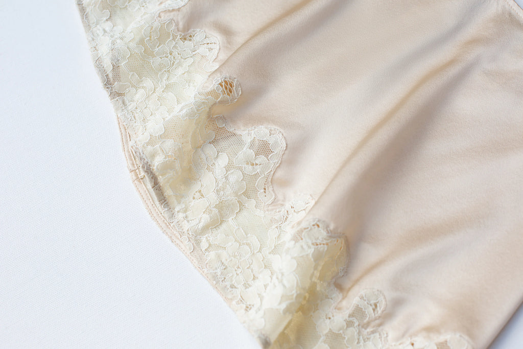 Infatuated Silk Mini Skirt Champagne Veil